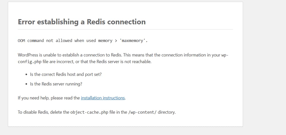 wordpress-tutorial-06-redis-connection-error
