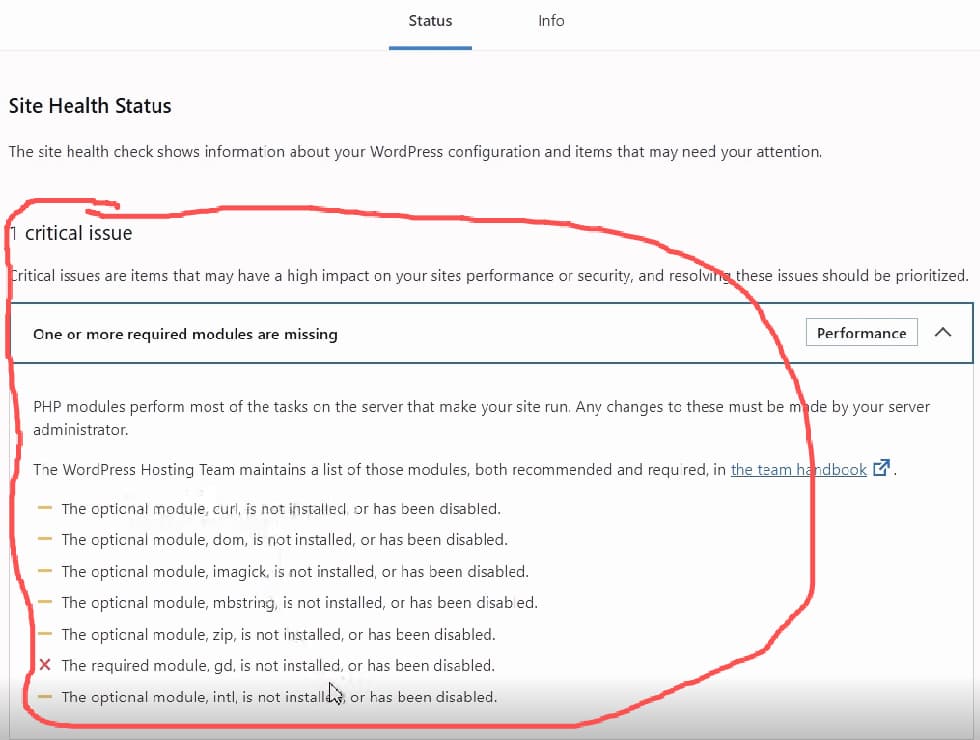 wordpress-tutorial-06-site-health-critical-issue-overview