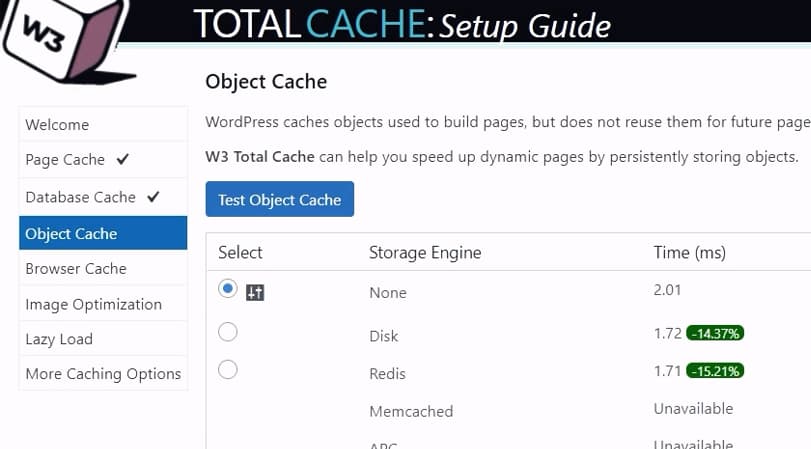 wordpress-tutorial-06-w3-total-cache-object-cache-test