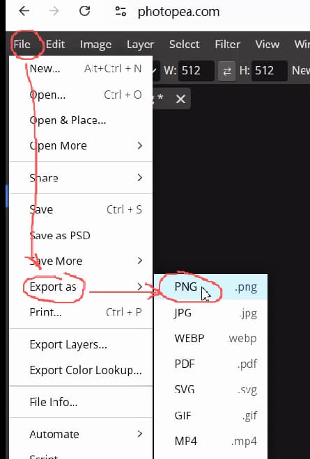 wordpress-tutorial-08-export-as-png
