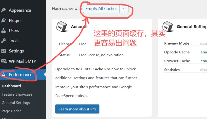 wordpress-tutorial-21-page-cache-clear-options-in-admin