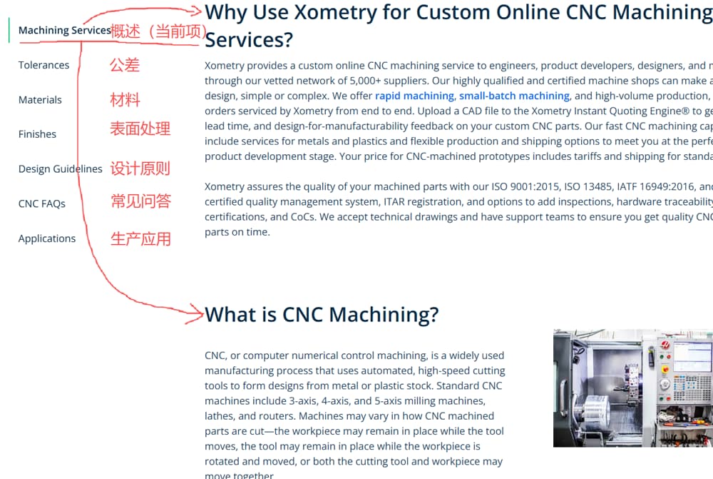 xometry.com-website-analysis-cnc-machining-service-page-structure-2