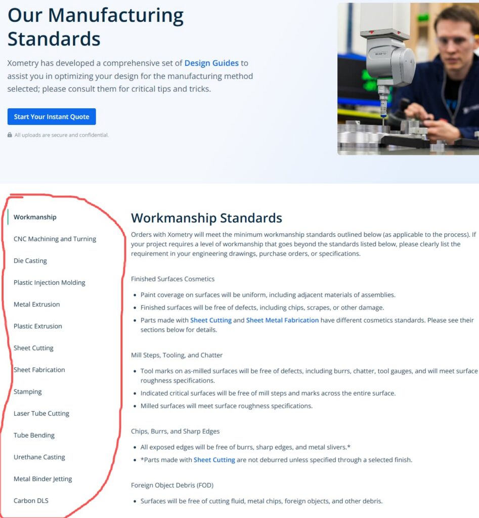 xometry.com-website-analysis-manufacturing-standards