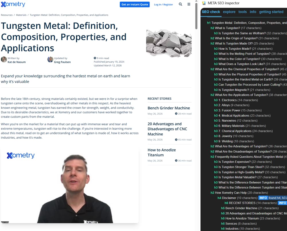 xometry.com-website-analysis-tungsten-article-overview