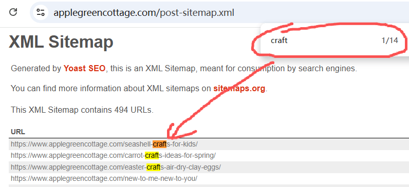 applegreencottage.com-craft-idea-filter-result-in-sitemap